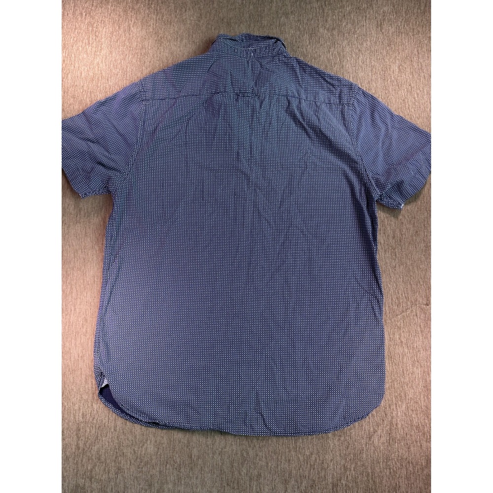 Denim & Flower Ricky Singh Mens Blue Geometric Print Short Sleeve Shirt Slim L - Picture 10 of 10